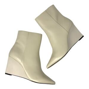 Sanctuary Pacer Wedge Bootie Leather Milk White Size 8.5 NWT $189 MSRP
